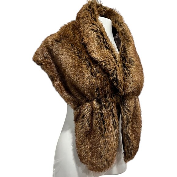 Pins & Needles Lined Faux Fur Wrap Stole, Beaver, OS - Picture 1 of 11
